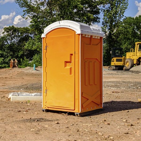 how often are the porta potties cleaned and serviced during a rental period in Irene